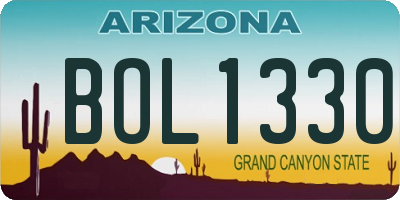 AZ license plate BOL1330