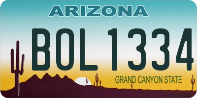 AZ license plate BOL1334
