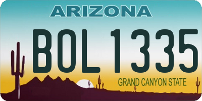 AZ license plate BOL1335