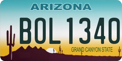AZ license plate BOL1340