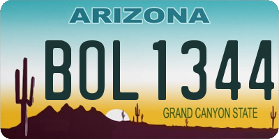 AZ license plate BOL1344