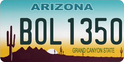 AZ license plate BOL1350