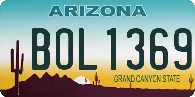 AZ license plate BOL1369