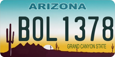 AZ license plate BOL1378