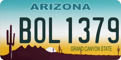 AZ license plate BOL1379