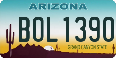 AZ license plate BOL1390