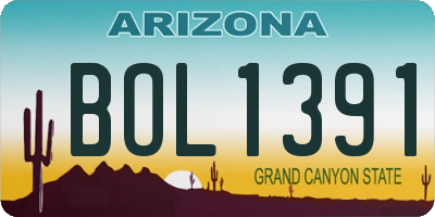 AZ license plate BOL1391