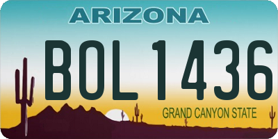 AZ license plate BOL1436