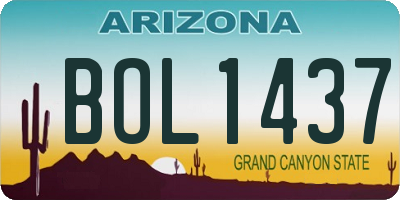 AZ license plate BOL1437