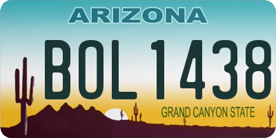 AZ license plate BOL1438