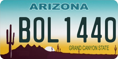AZ license plate BOL1440