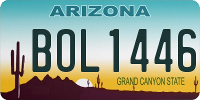 AZ license plate BOL1446