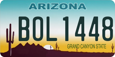 AZ license plate BOL1448