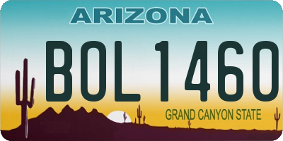 AZ license plate BOL1460