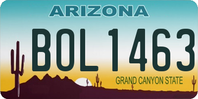 AZ license plate BOL1463