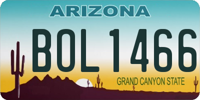 AZ license plate BOL1466