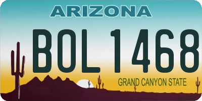 AZ license plate BOL1468