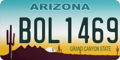 AZ license plate BOL1469
