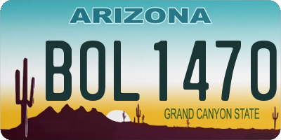 AZ license plate BOL1470