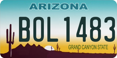 AZ license plate BOL1483