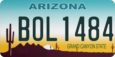AZ license plate BOL1484
