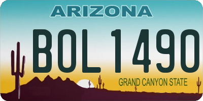 AZ license plate BOL1490