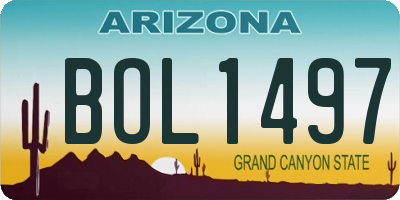 AZ license plate BOL1497