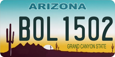 AZ license plate BOL1502