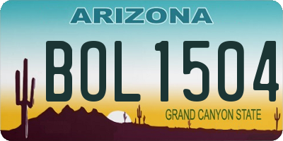 AZ license plate BOL1504