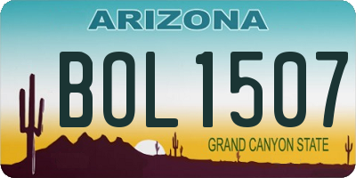 AZ license plate BOL1507
