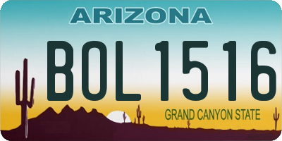AZ license plate BOL1516
