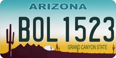 AZ license plate BOL1523