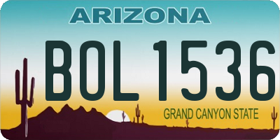 AZ license plate BOL1536