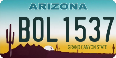 AZ license plate BOL1537