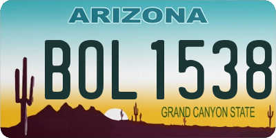 AZ license plate BOL1538