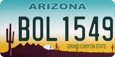 AZ license plate BOL1549