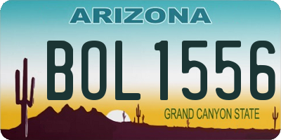 AZ license plate BOL1556