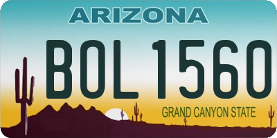 AZ license plate BOL1560