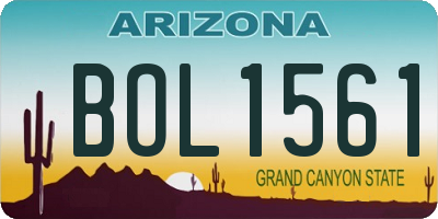 AZ license plate BOL1561