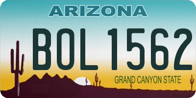 AZ license plate BOL1562