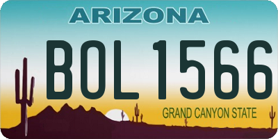 AZ license plate BOL1566