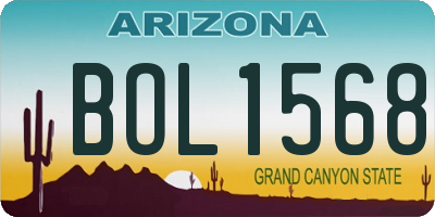 AZ license plate BOL1568
