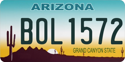AZ license plate BOL1572
