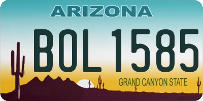 AZ license plate BOL1585