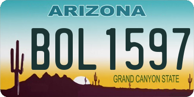 AZ license plate BOL1597