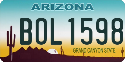 AZ license plate BOL1598