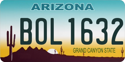 AZ license plate BOL1632