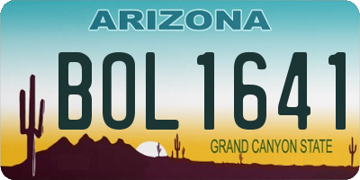 AZ license plate BOL1641