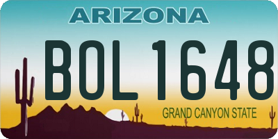 AZ license plate BOL1648