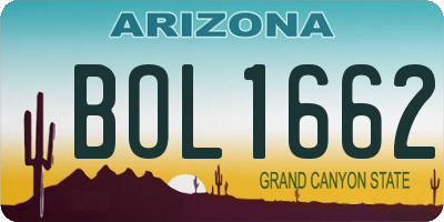 AZ license plate BOL1662